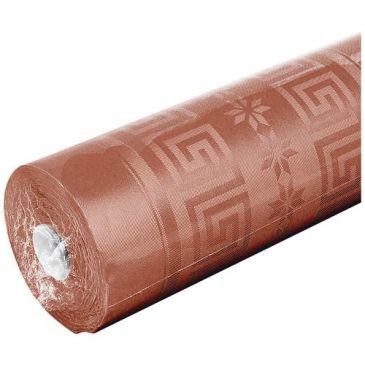 WEEK-END Nappe papier damassée rouleau 6 x 1.18 m terracotta