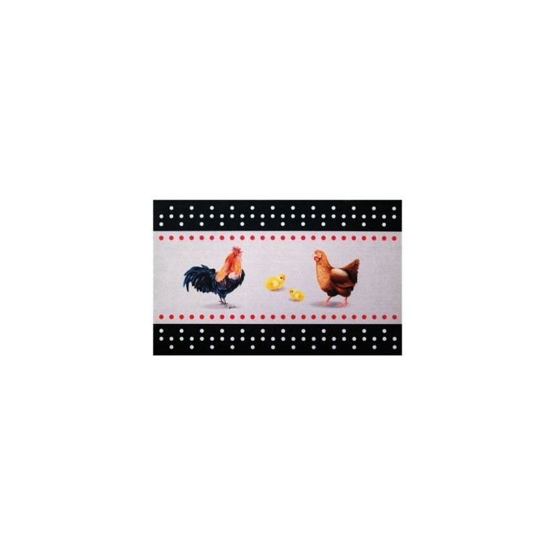 IDMAT Tapis cuisine 50x80 cm poules