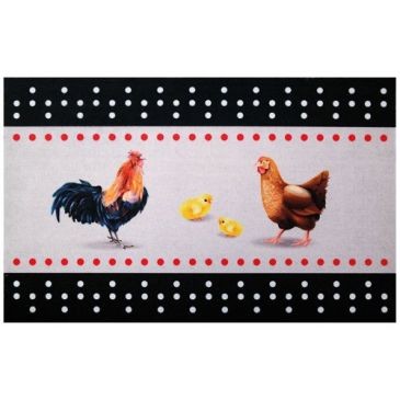 IDMAT Tapis cuisine 50x80 cm poules