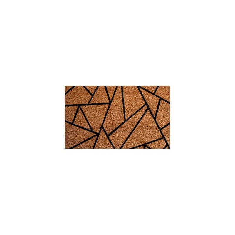 IDMAT Tapis coco naturel, semelle latex 45x75 cm graphique beige