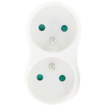 Profile Multiprise 2 x 16A blanc lot de 2