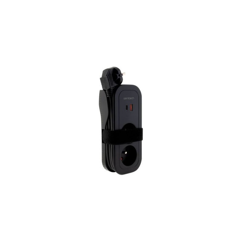 Zenitech Bloc nomade 2x16a USB A + C 34a 3g1 1.6m noir