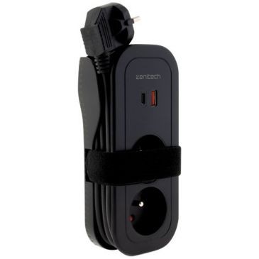 Zenitech Bloc nomade 2x16a USB A + C 34a 3g1 1.6m noir