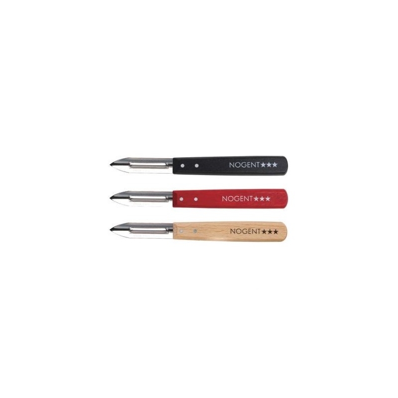Nogent Boîte 20 éplucheurs 2 tranchants Noir / Rouge / Hêtre - Classic Bois