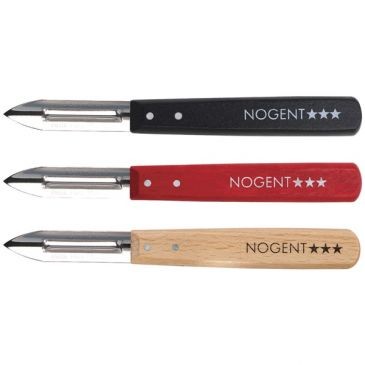 Nogent Boîte 20 éplucheurs 2 tranchants Noir / Rouge / Hêtre - Classic Bois