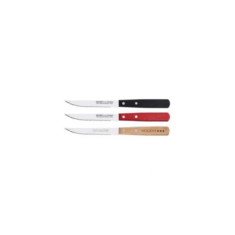 Nogent Boîte 20 couteaux à steak 11 cm Rouge/ Noir/ Hêtre - Classic Bois