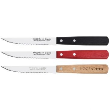 Nogent Boîte 20 couteaux à steak 11 cm Rouge/ Noir/ Hêtre - Classic Bois