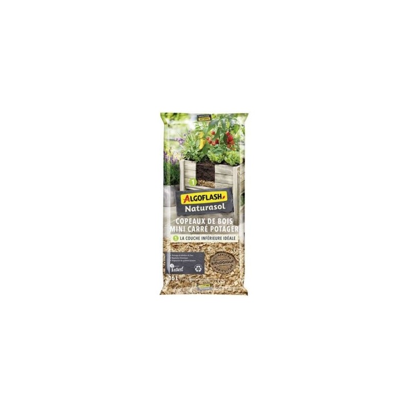 Algoflash Naturasol Paillage copeaux de bois UAB 16 L