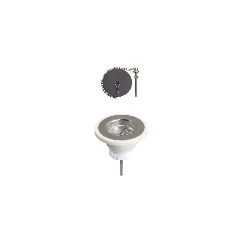 Wirquin Bonde d'évier avec grille inox Ø60mm avec bouchon
