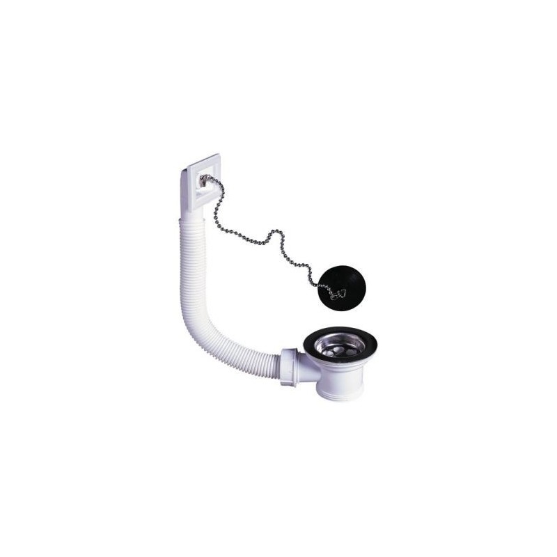 Wirquin Bonde d'évier avec grille inox et trop plein 50mm