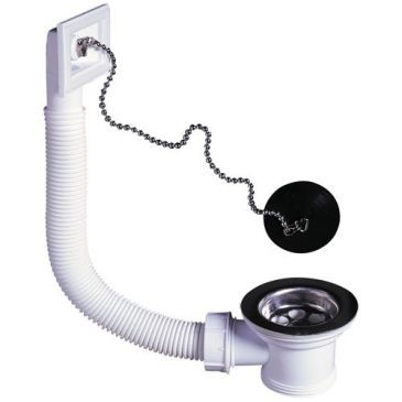 Wirquin Bonde d'évier avec grille inox et trop plein 50mm
