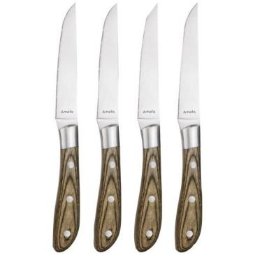 AMEFA Coffret 4 couteaux à steak Bois de Pakka - Achille