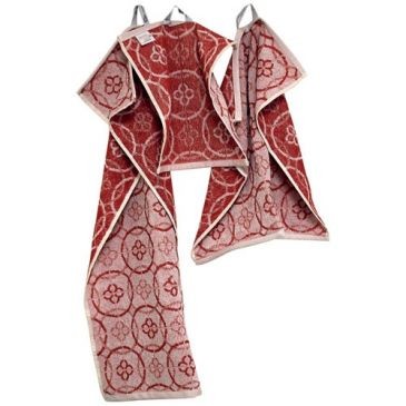 TISSAGES DE BEAULIEU Lot torchons 3 tailles jacquard rouge