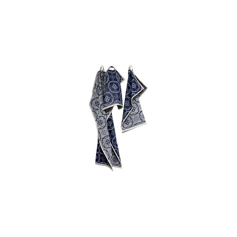 TISSAGES DE BEAULIEU Lot torchons 3 tailles jacquard bleu