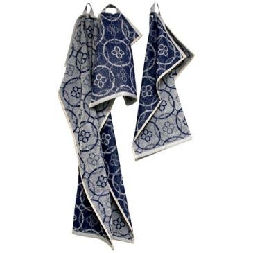 TISSAGES DE BEAULIEU Lot torchons 3 tailles jacquard bleu