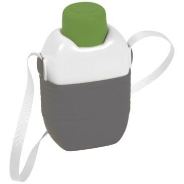 Eda Gourde isotherme 1 L gris galet blanc bouchon vert matcha
