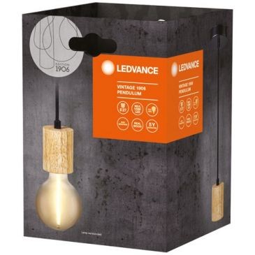 LEDVANCE 1906 suspension vintage Cylinder bois E27
