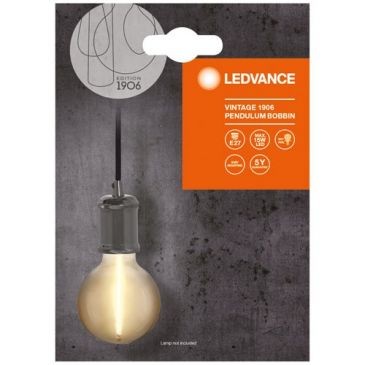 LEDVANCE 1906 suspension vintage E27 bobbin gris métallique
