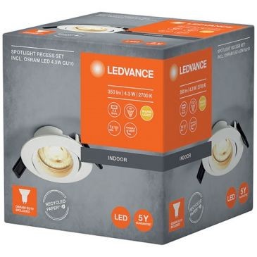 LEDVANCE Spot LED GU10 encastrable GU10 43 W blanc chaud