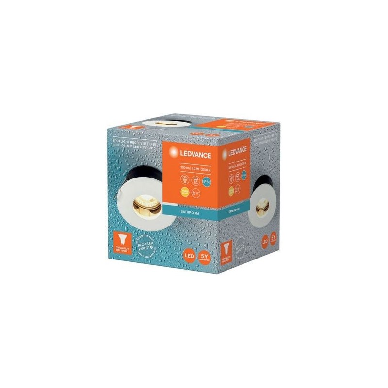LEDVANCE Spot LED GU10 encastrable 4.3 W étanche 345 lm chaud blanc