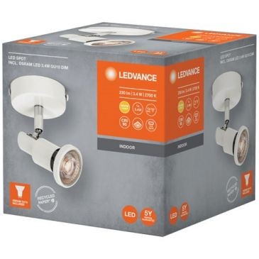 LEDVANCE Spot LED GU10 1x3 W chaud blanc inclinable