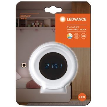 LEDVANCE Horloge Nightlux Clock rechargeable avec veilleuse blanc