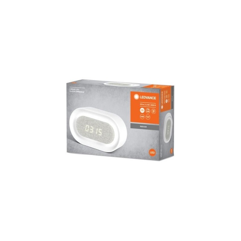 LEDVANCE Luminaire horloge USB à gradation continue blanc froid