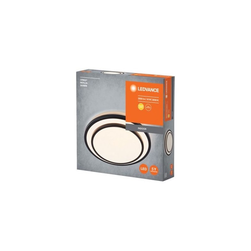 LEDVANCE Plafonnier Orbis Berlin 300 mm 16 W chaud noir