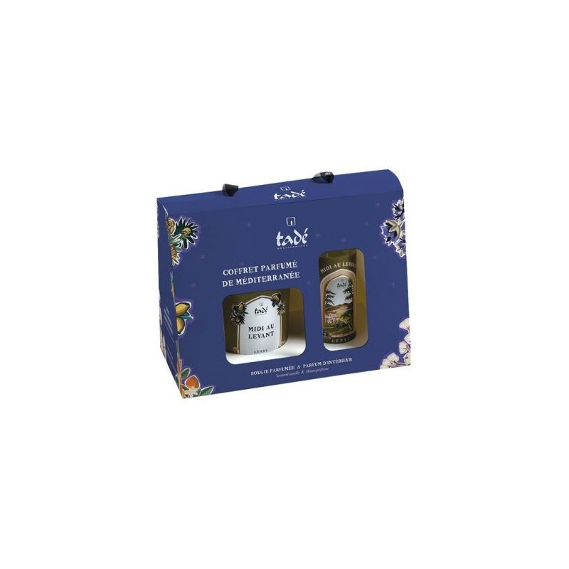 TADE Coffret bougie et spray cèdre Midi au levant