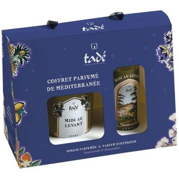 TADE Coffret bougie et spray cèdre Midi au levant