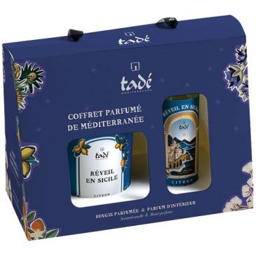TADE Coffret bougie et spray citron reveil en sicile