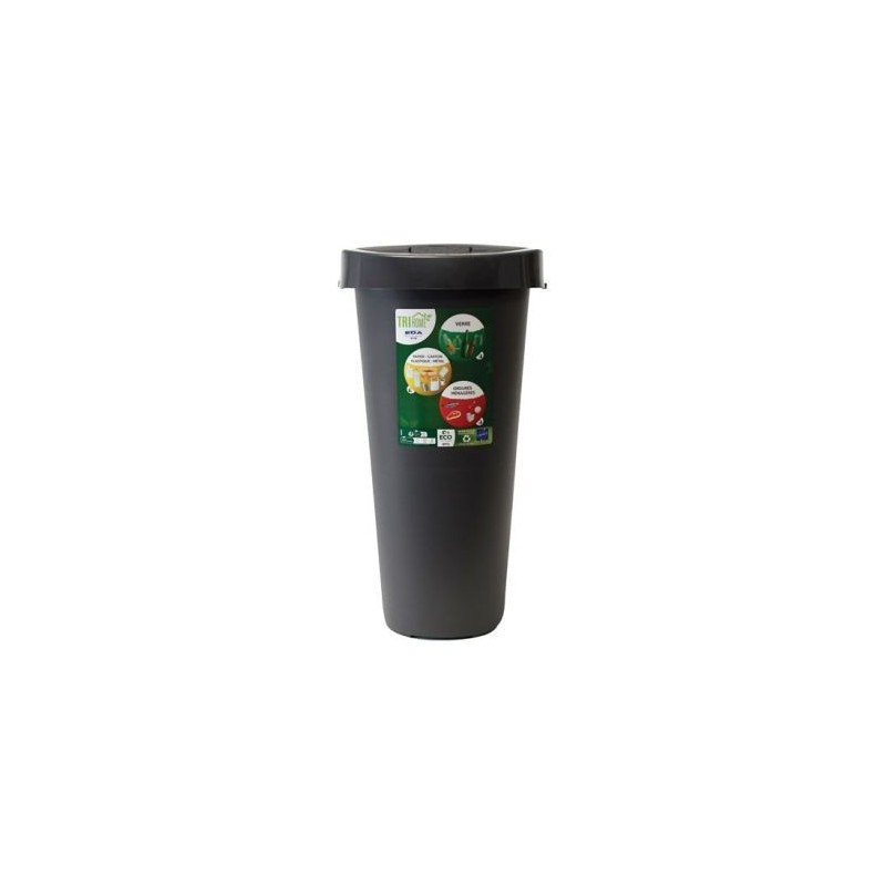 Eda Poubelle City push 25 L gris anthracite