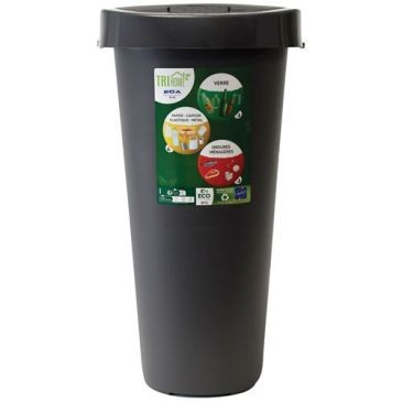 Eda Poubelle City push 25 L gris anthracite