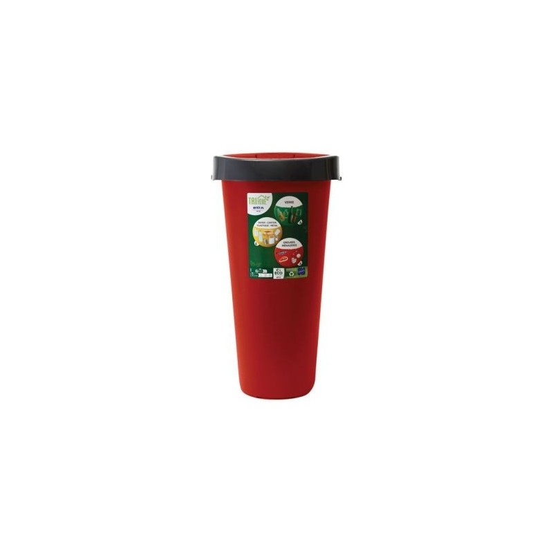 Eda Poubelle City push 25 L rouge rubis