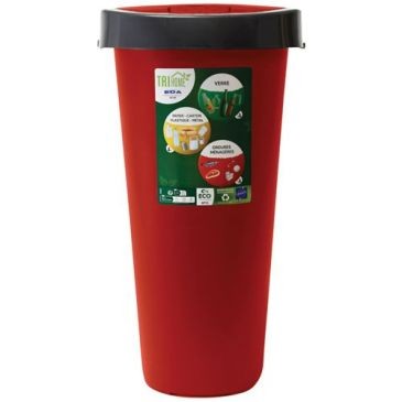 Eda Poubelle City push 25 L rouge rubis