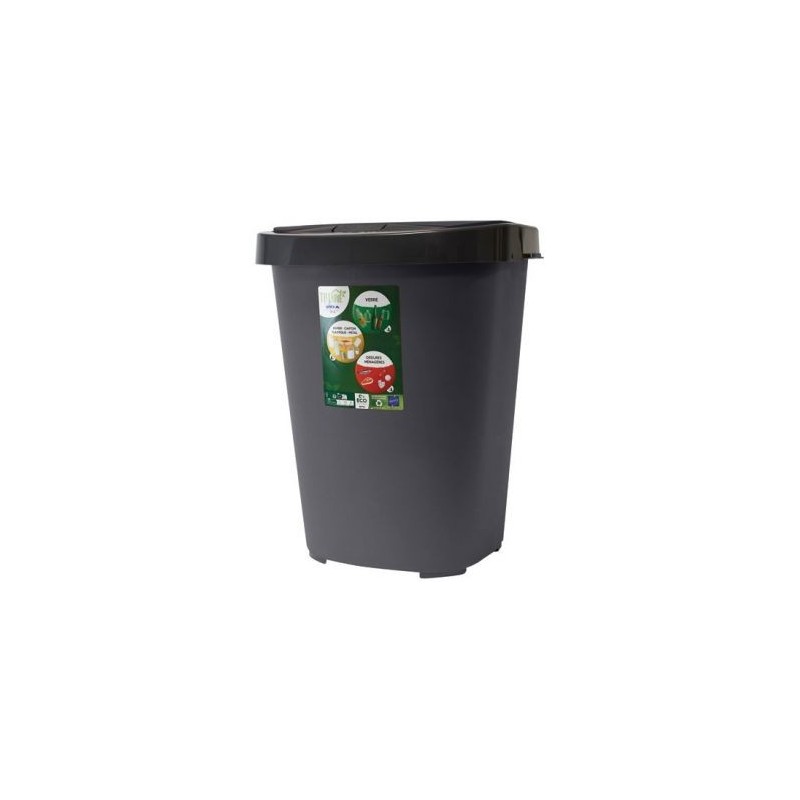 Eda Poubelle City push 40 L anthracite