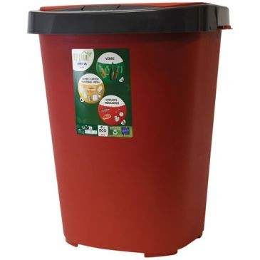 Eda Poubelle City push 40 L rouge rubis