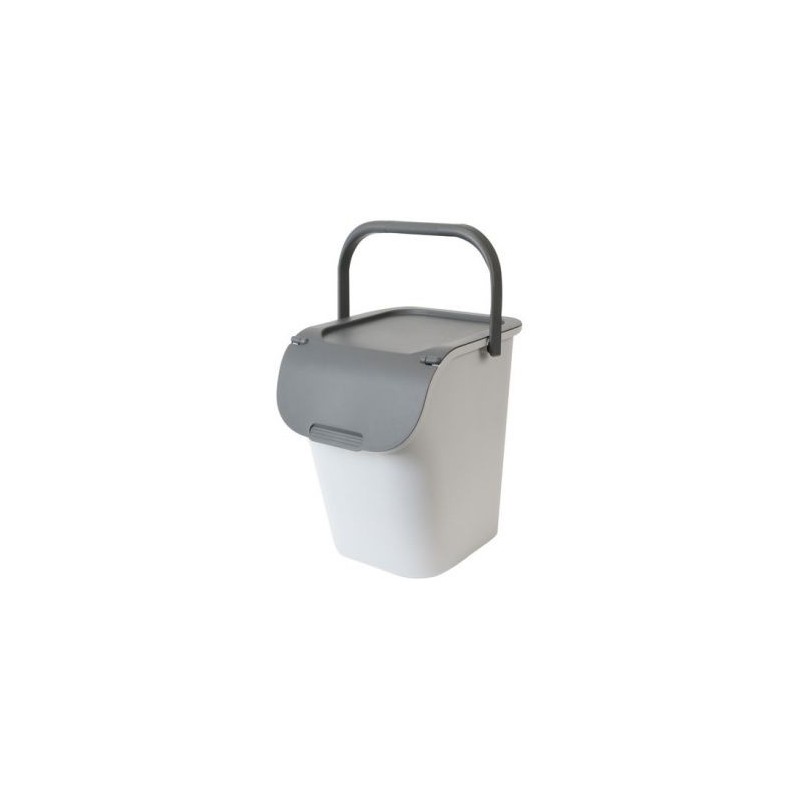Eda Poubelle de tri Thriome 40 L gris béton et anthracite