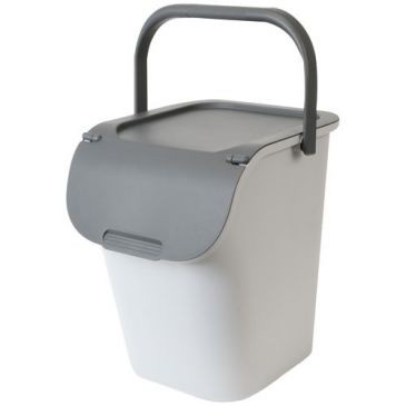 Eda Poubelle de tri Thriome 40 L gris béton et anthracite