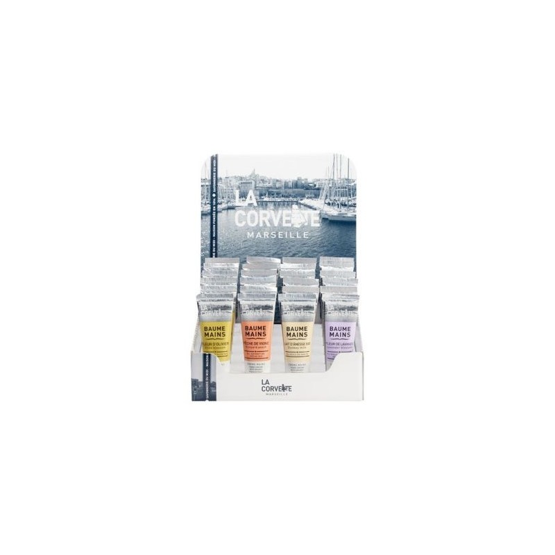 LA CORVETTE Présentoir baumes mains 4 parfums 30 ml x 24