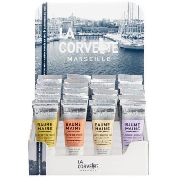 LA CORVETTE Présentoir baumes mains 4 parfums 30 ml x 24