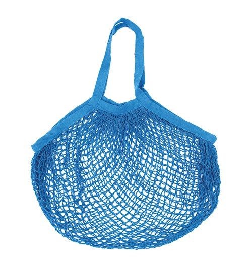 Sidebag Filet à provisions en coton turquoise