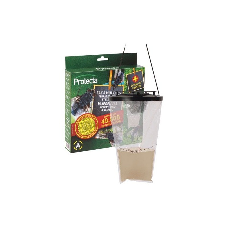 Protecta Sac piège à mouches 3.5 L + 4 sachets de 25 g d'appât