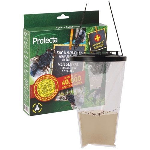 Protecta Sac piège à mouches 3.5 L + 4 sachets de 25 g d'appât