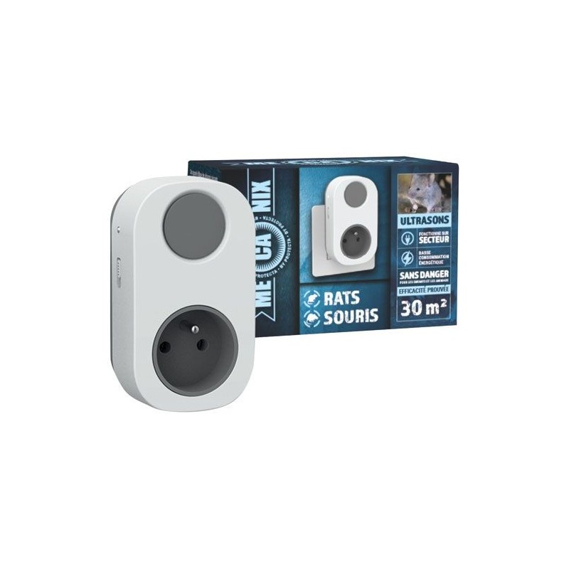 Mecanix Repousseur ultrasons rats & souris 30 m²