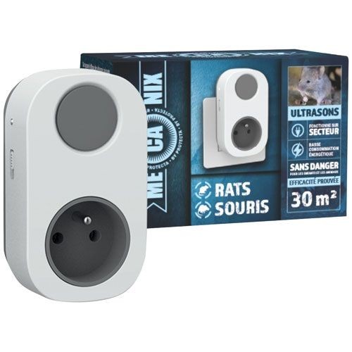 Mecanix Repousseur ultrasons rats & souris 30 m²