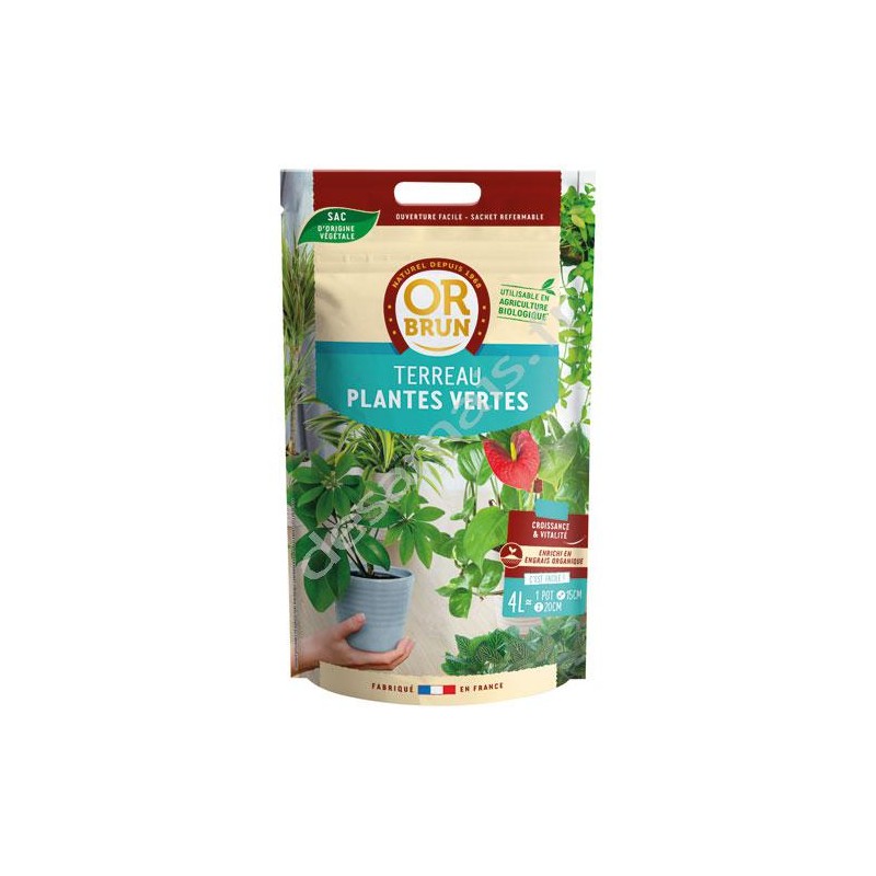 Or brun Terreau plantes vertes 4l