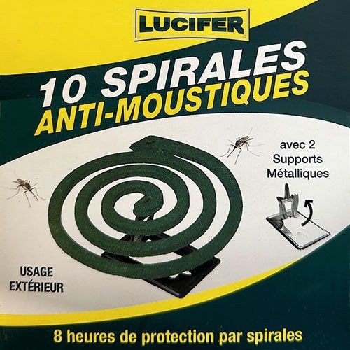 Lucifer Boite de 10 spirales anti moustiques + 1 support