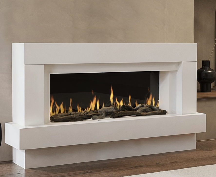 Chemin'Arte Cheminée électrique Linéa à poser - Son du crépitement des flammes