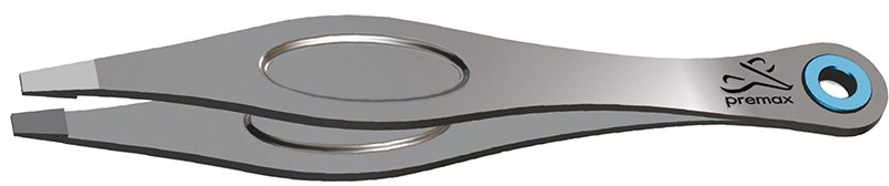 Premax Pince à épiler sablée 100 mm bords droit